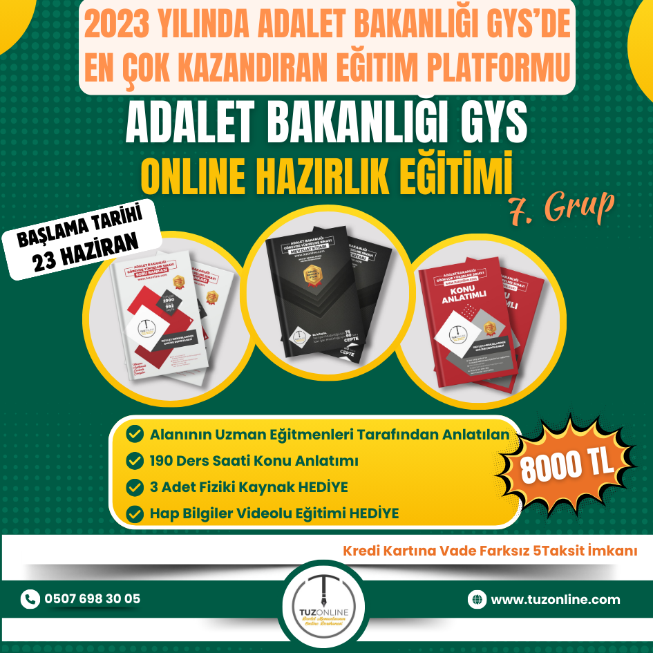 Adalet Bakanlığı Online Eğitim Hediyeli 3'lü Kitap Seti (7. Grup)